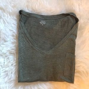 J Crew green linen t-shirt